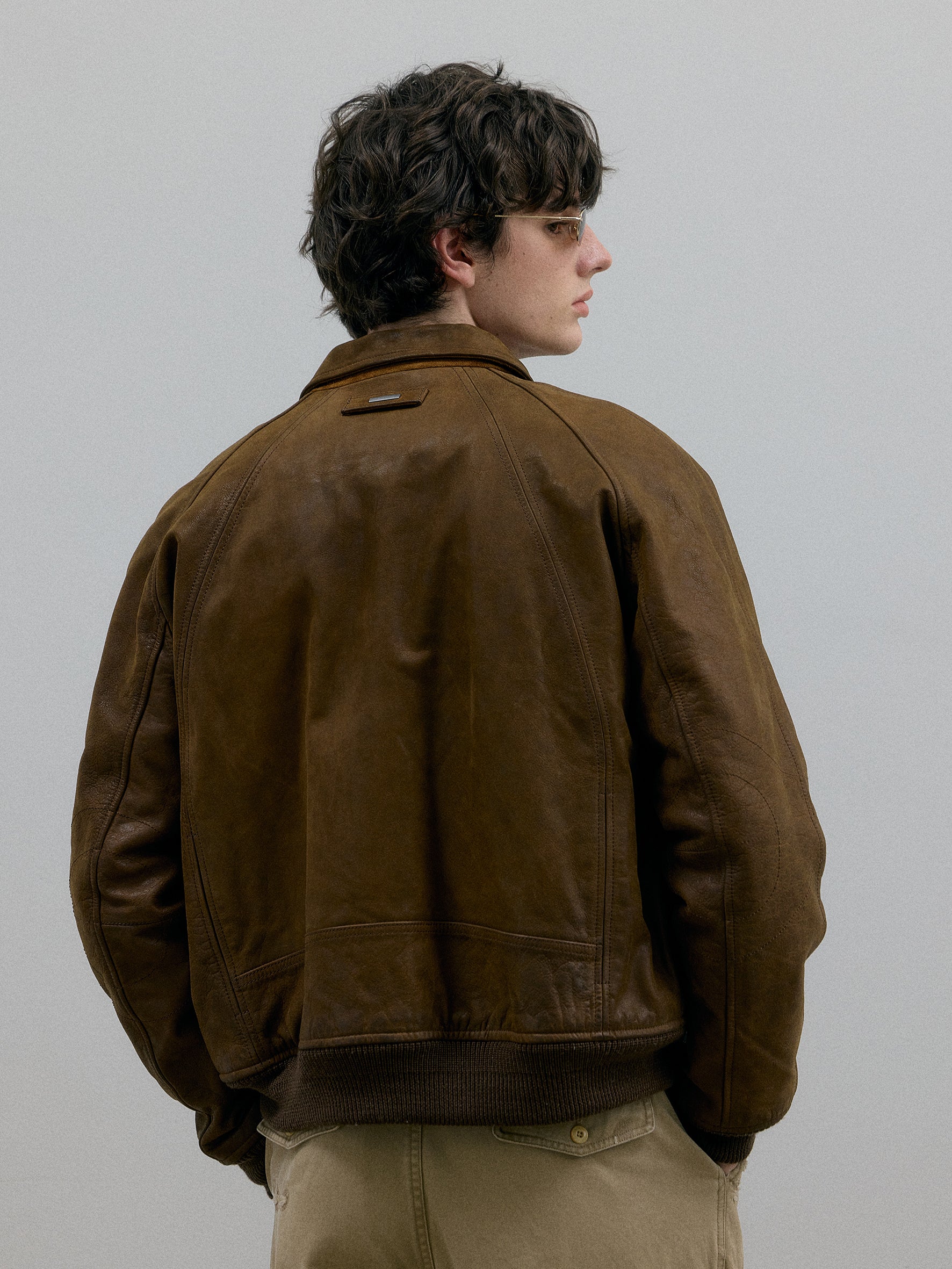 011 - Moccasin Memory Faded A-2 Leather Jacket - Image 21