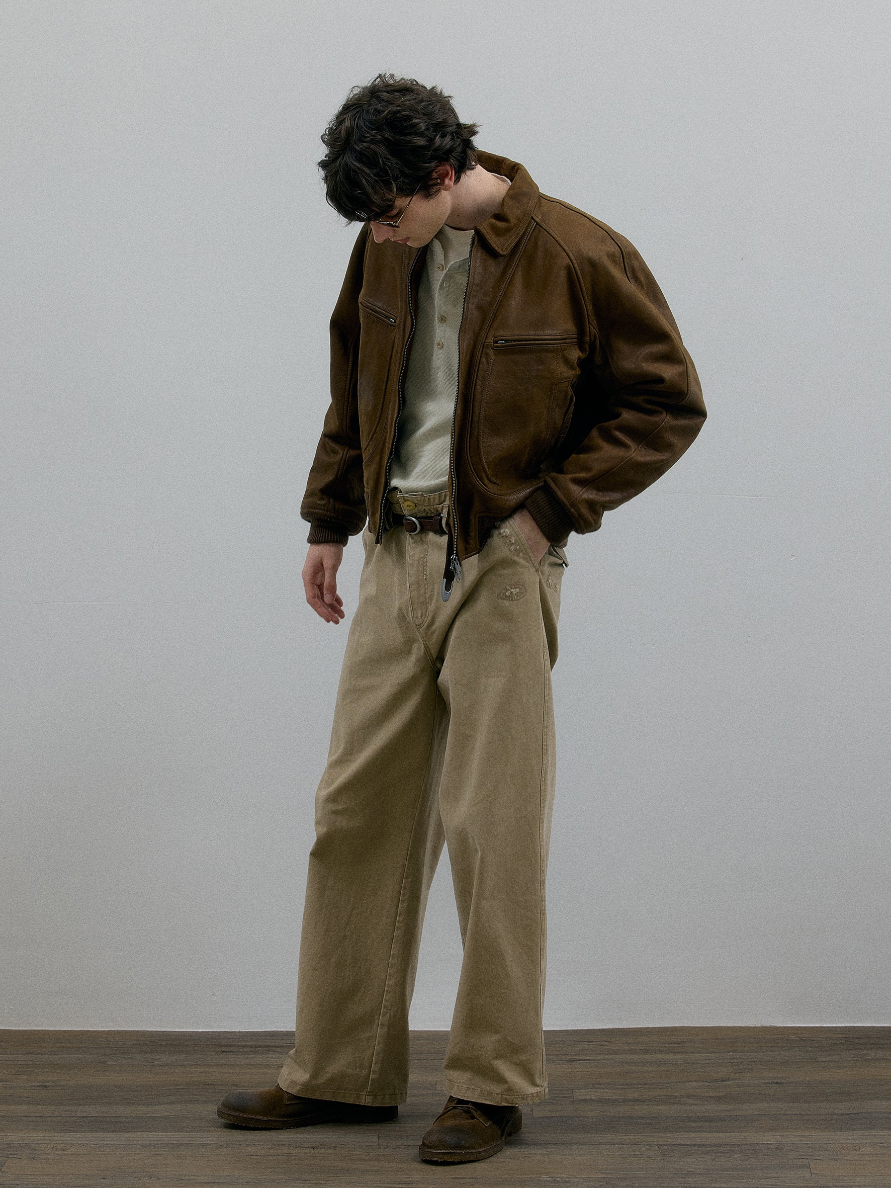 011 - Moccasin Memory Faded A-2 Leather Jacket - Image 22