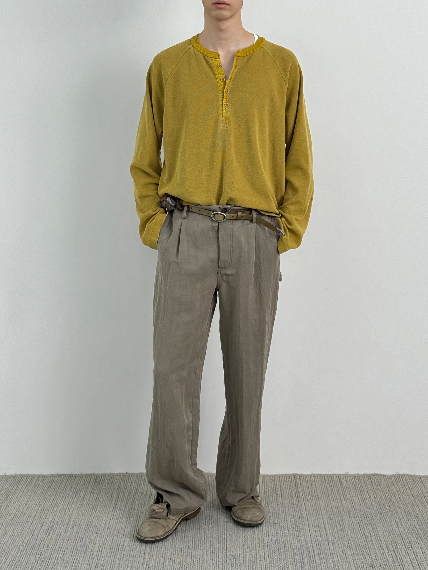 012 - Moccasin Memory Textured Henley - Image 3