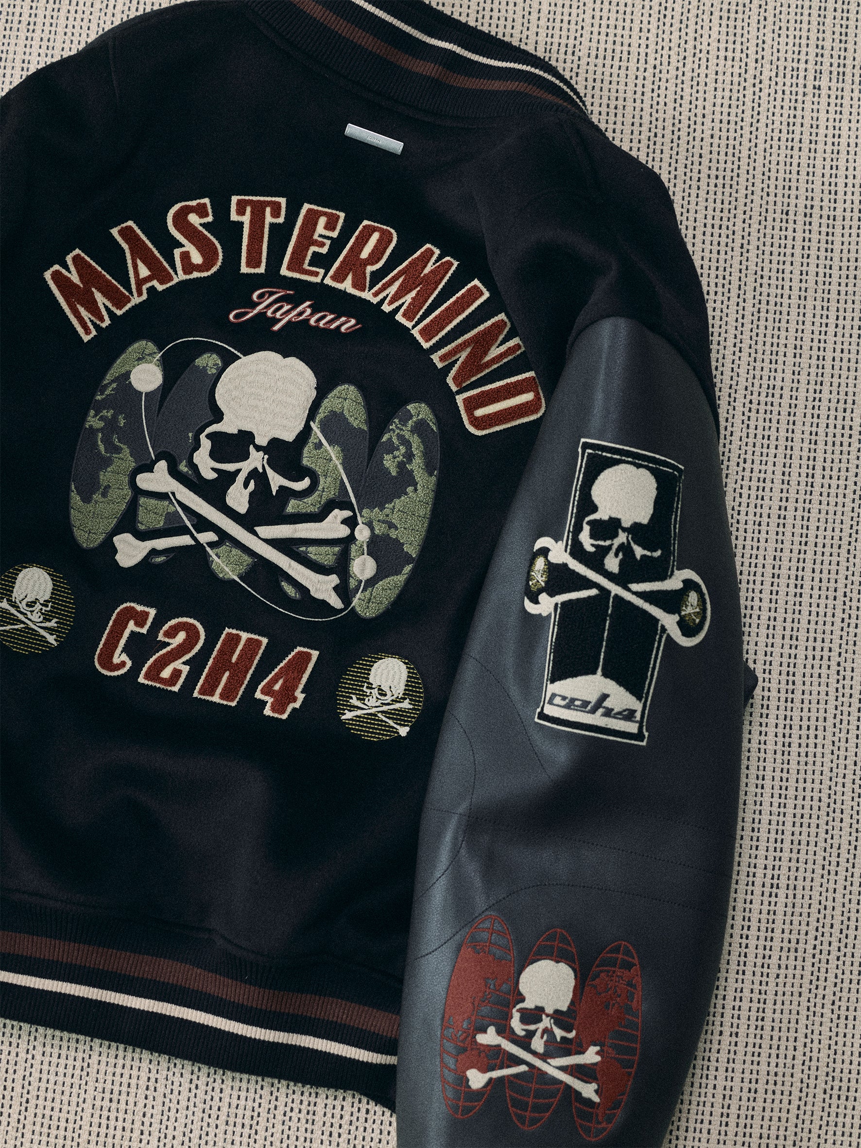 C2H4 x Mastermind JAPAN Vol.3 Curvilinear Varsity Jacket - Image 14