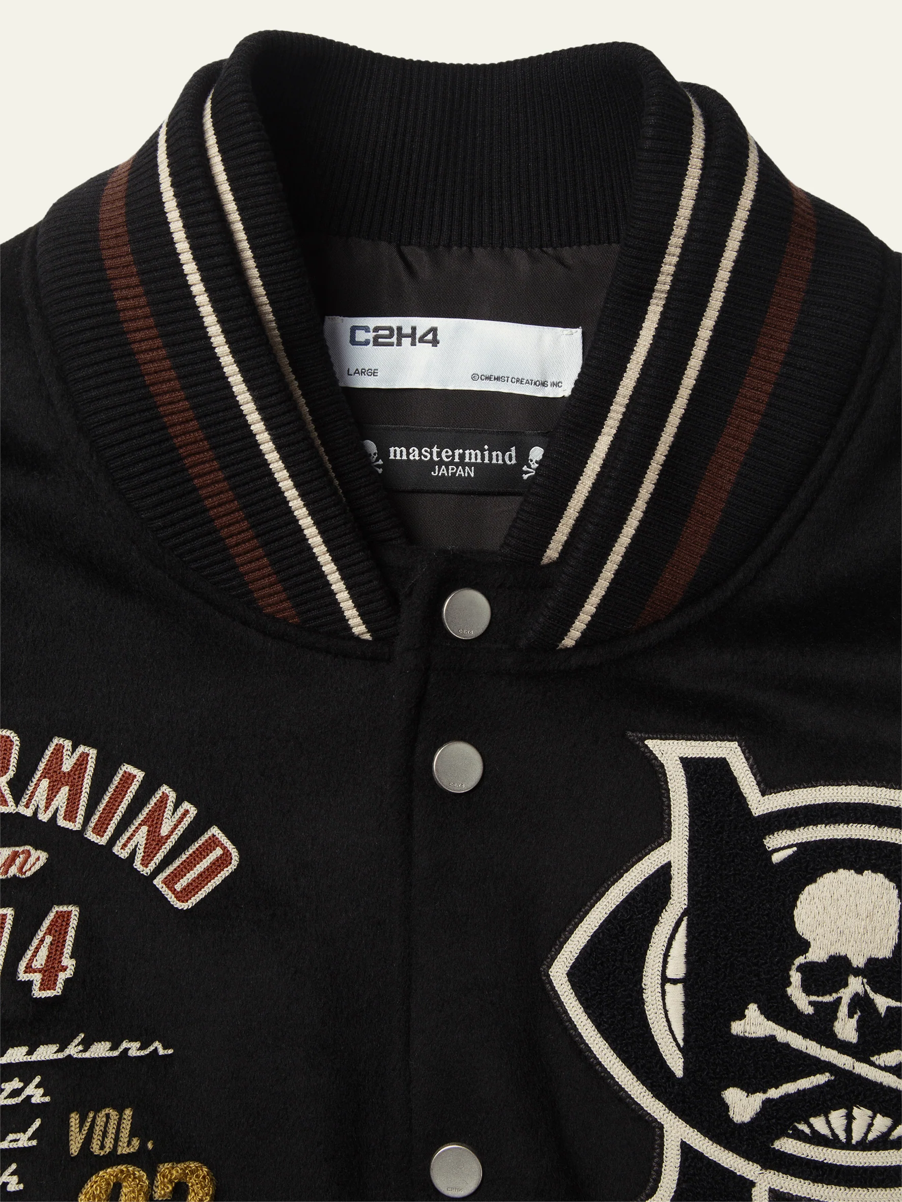 C2H4 x Mastermind JAPAN Vol.3 Curvilinear Varsity Jacket - Image 16