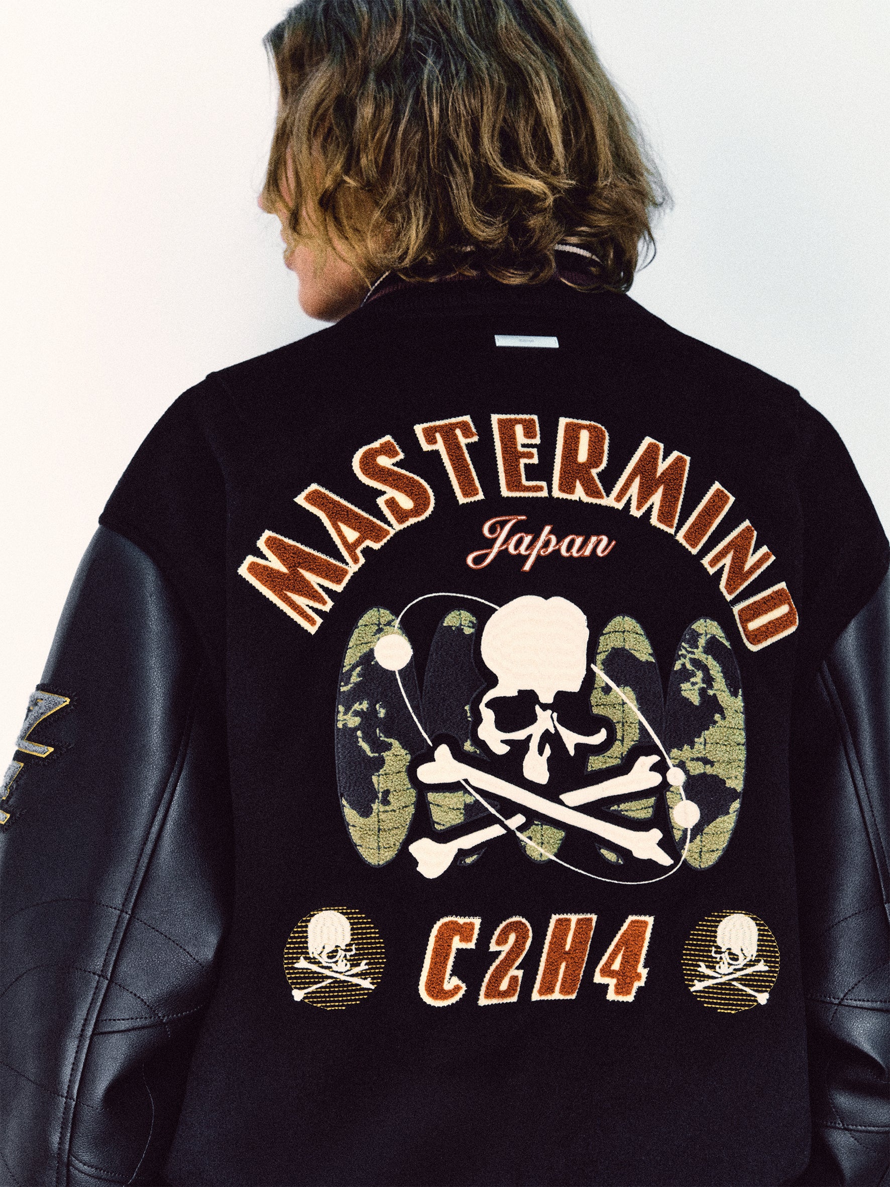 C2H4 x Mastermind JAPAN Vol.3 Curvilinear Varsity Jacket - Image 3
